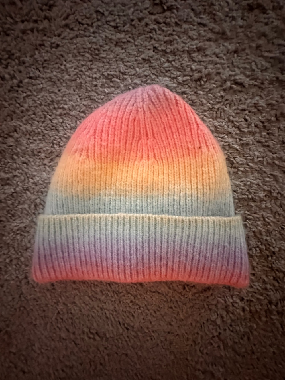 French Connection Pastel Rainbow Ombre Beanie